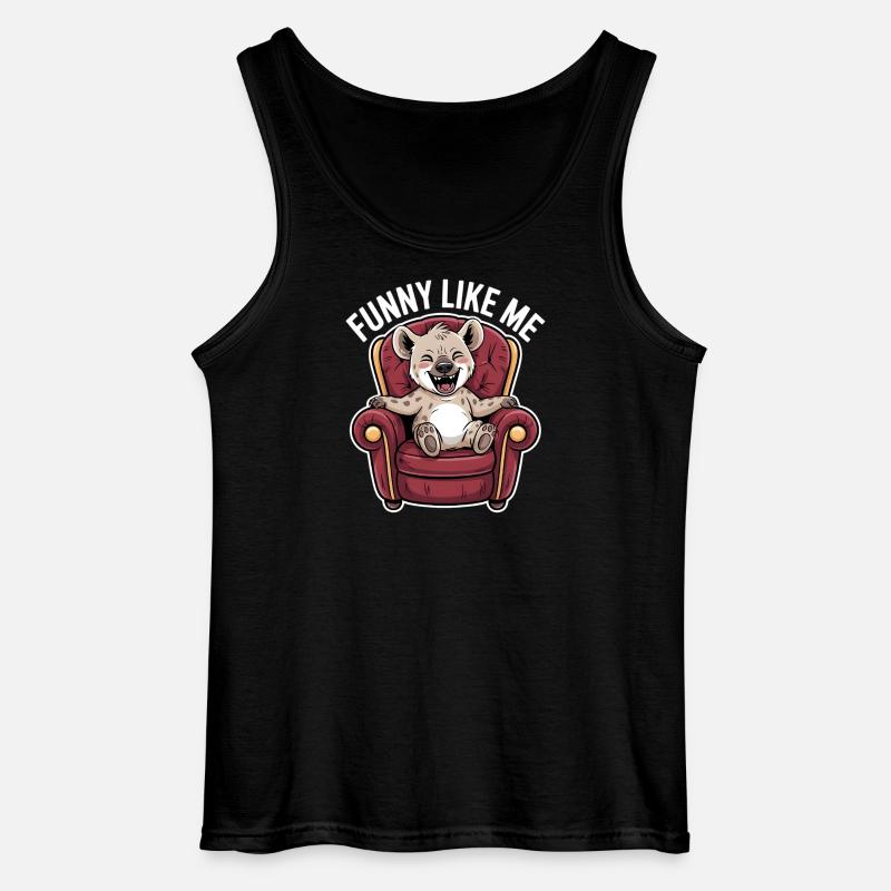 Niedliche Hyäne Comicfigur - Gildan Männer Tank Top - Schwarz
