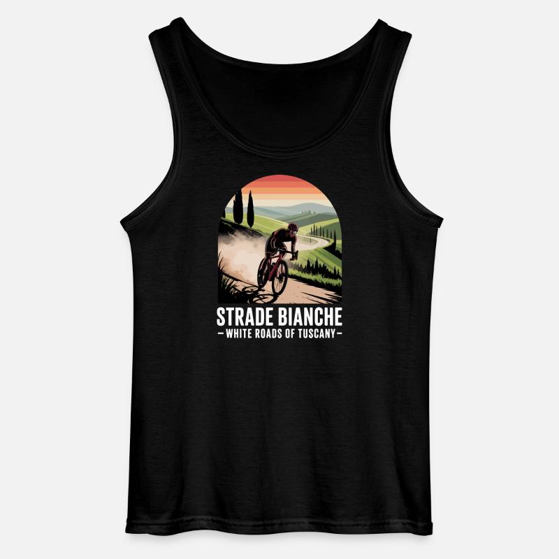 Strade Bianche Art Cyclisme Toscane - Débardeur Gildan Homme - noir