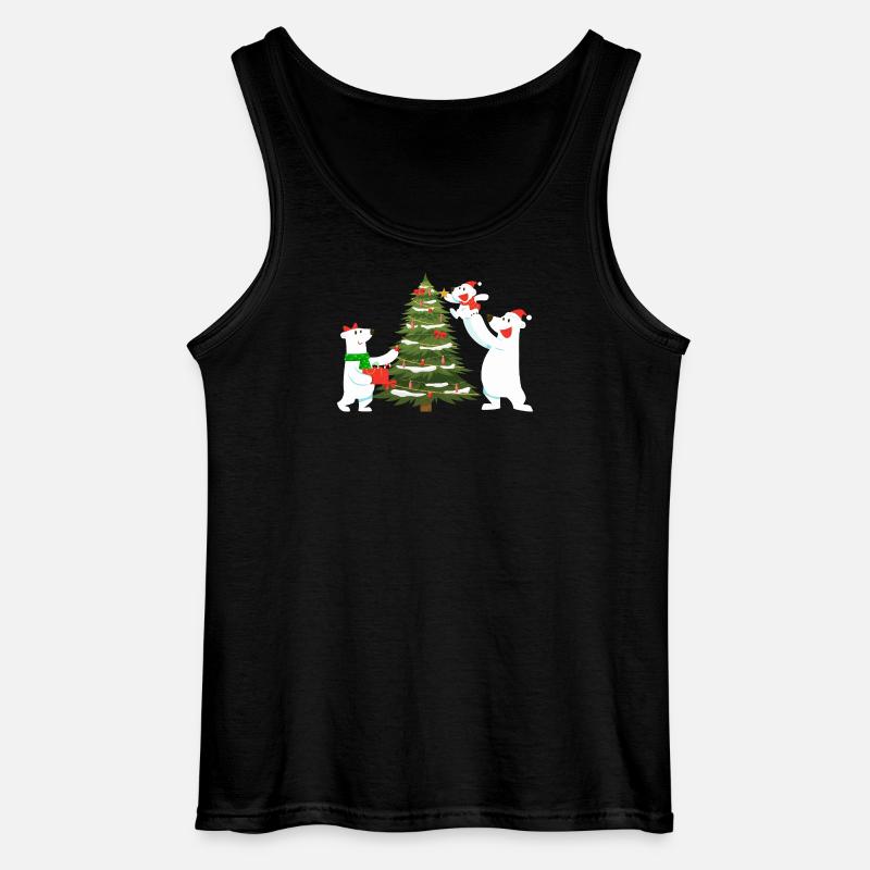 Festliche Eisbären mit Tannenbaum - Gildan Männer Tank Top - Schwarz