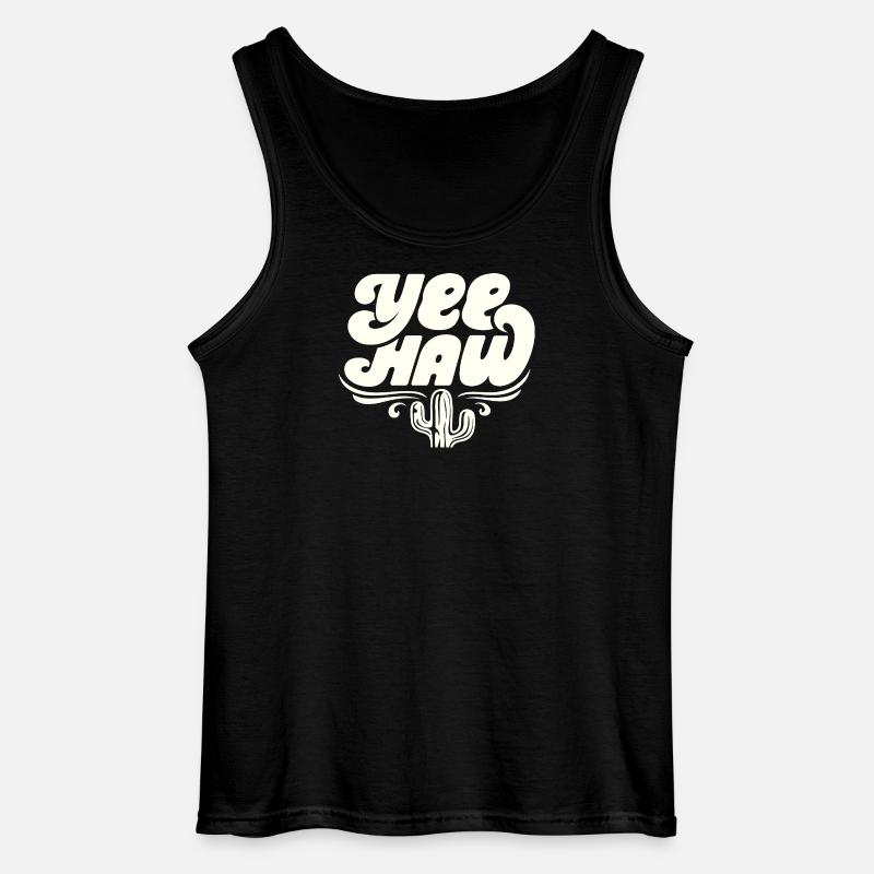 YEE HAW Cowboy Rodeo - Gildan Männer Tank Top - Schwarz