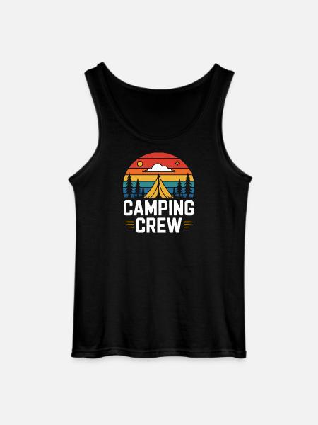 Sunset Camping Tent Camping Crew - Gildan Men’s Tank Top - black
