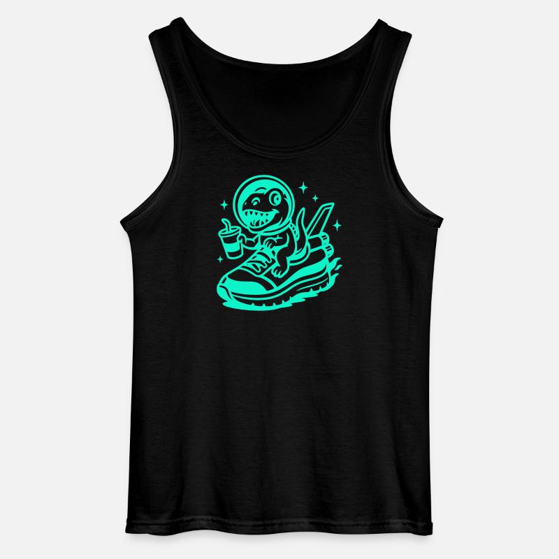 Space Fun Saurus Junior - Gildan Männer Tank Top - Schwarz