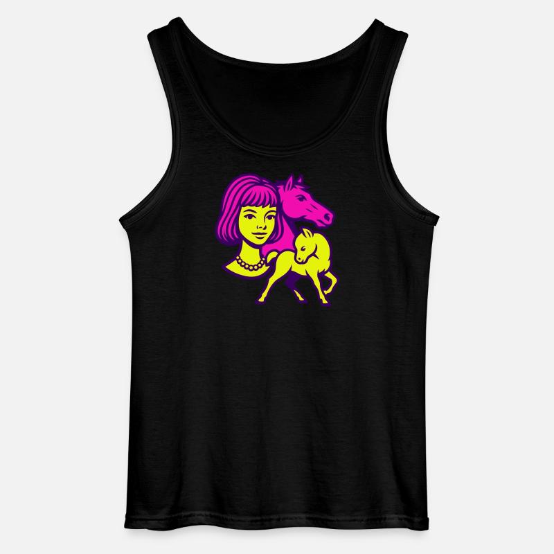 Pferdemädchen Pop-Art - Gildan Männer Tank Top - Schwarz