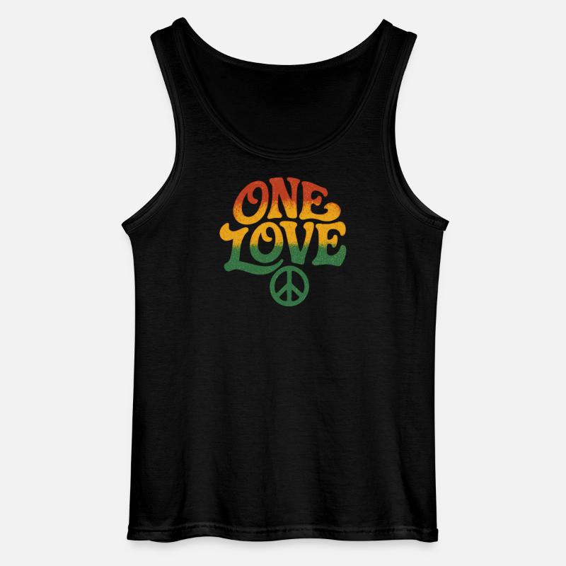Frieden und Liebe Rasta-Design - Gildan Männer Tank Top - Schwarz