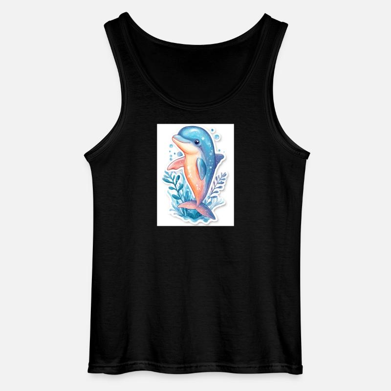 Delfin - Gildan Männer Tank Top - Schwarz