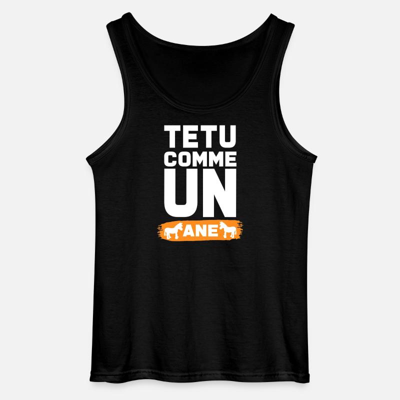 TEXT WIE EIN ESEL - Gildan Männer Tank Top - Schwarz