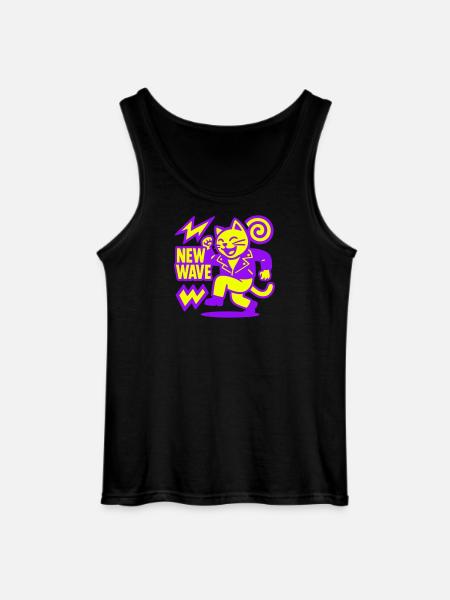 New Wave Cat - Gildan Männer Tank Top - Schwarz