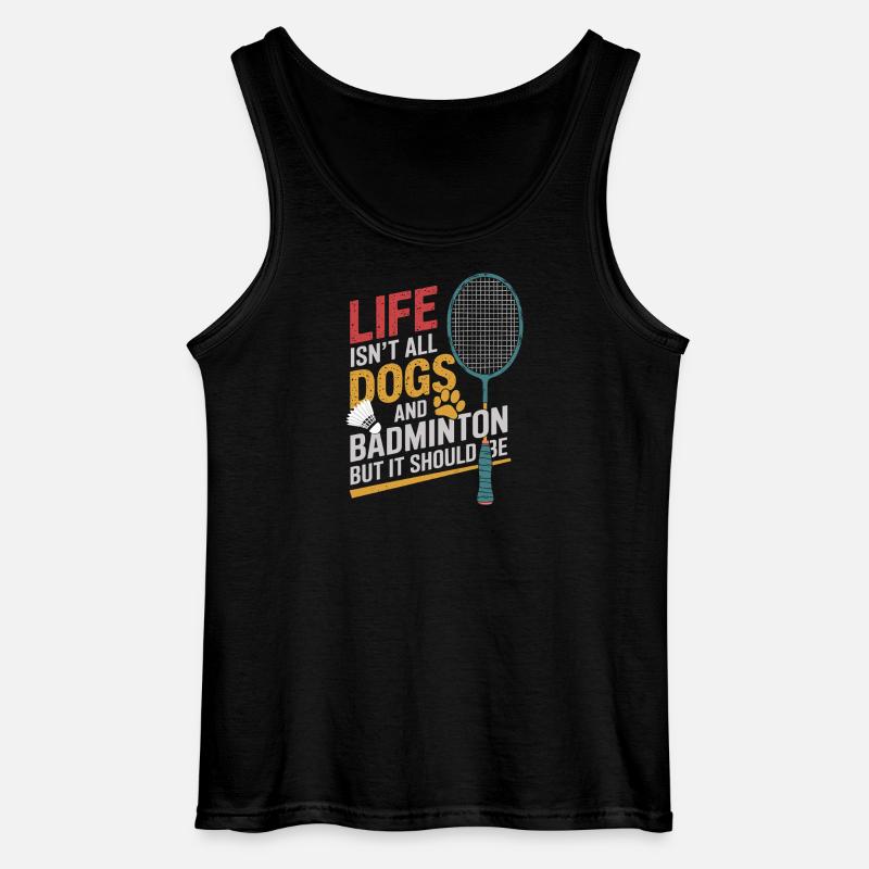 Hund und Badminton - Gildan Männer Tank Top - Schwarz