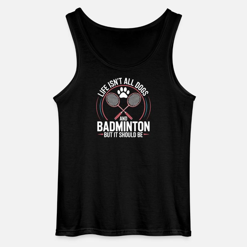 Hunde & Badminton - Gildan Männer Tank Top - Schwarz