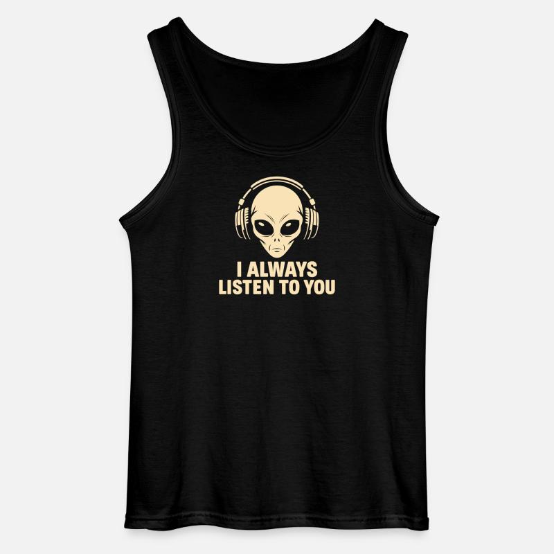 Außerirdischer mit Kopfhörer  - Gildan Männer Tank Top - Schwarz