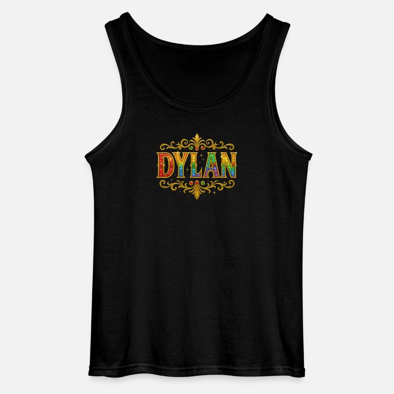 DYLAN Paillettes Glitter Oro - Canotta da uomo Gildan - nero
