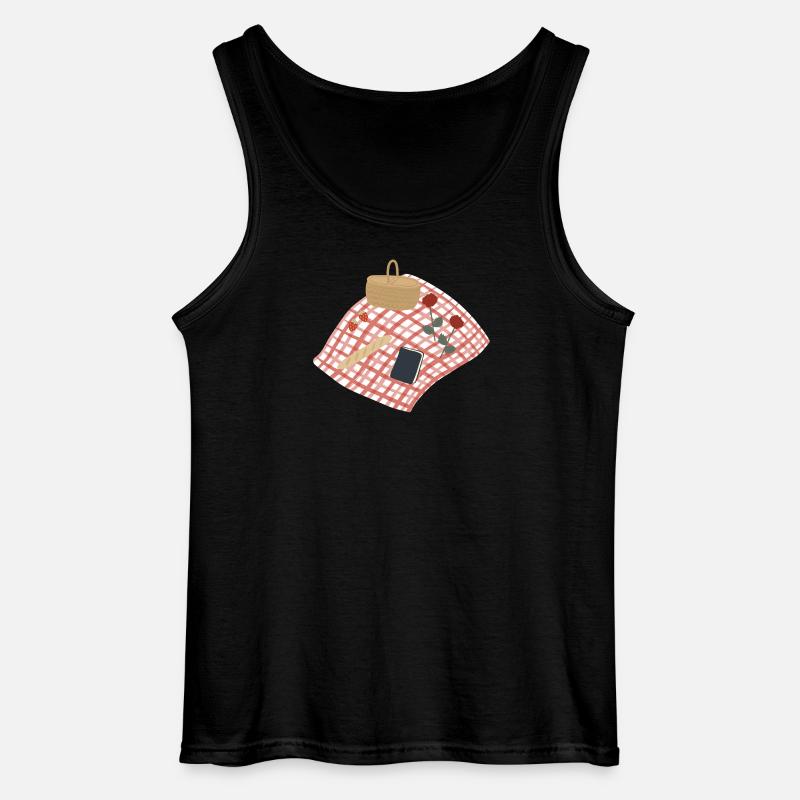 Rustikale Picknickszene Illustration - Gildan Männer Tank Top - Schwarz