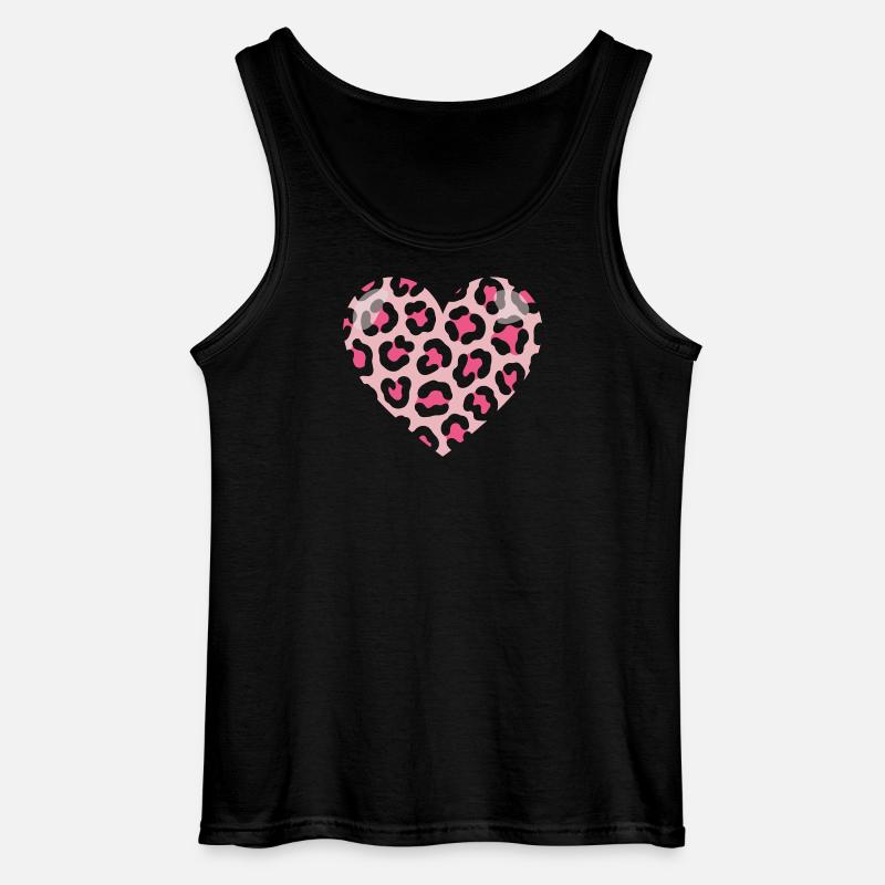 Leopard Liebe Herz - Gildan Männer Tank Top - Schwarz