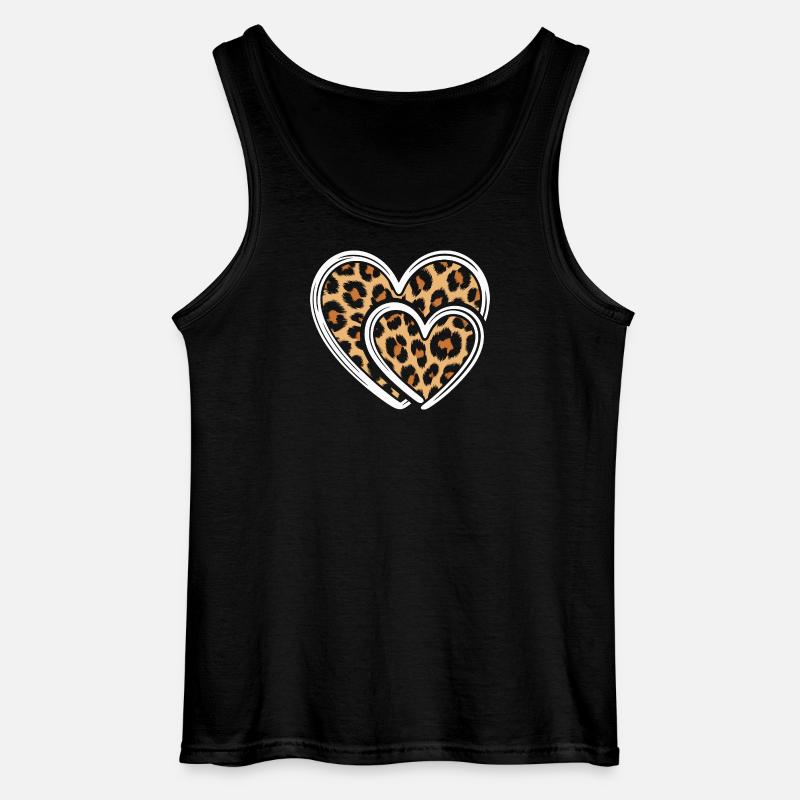 Herz mit Leopardmuster - Gildan Männer Tank Top - Schwarz