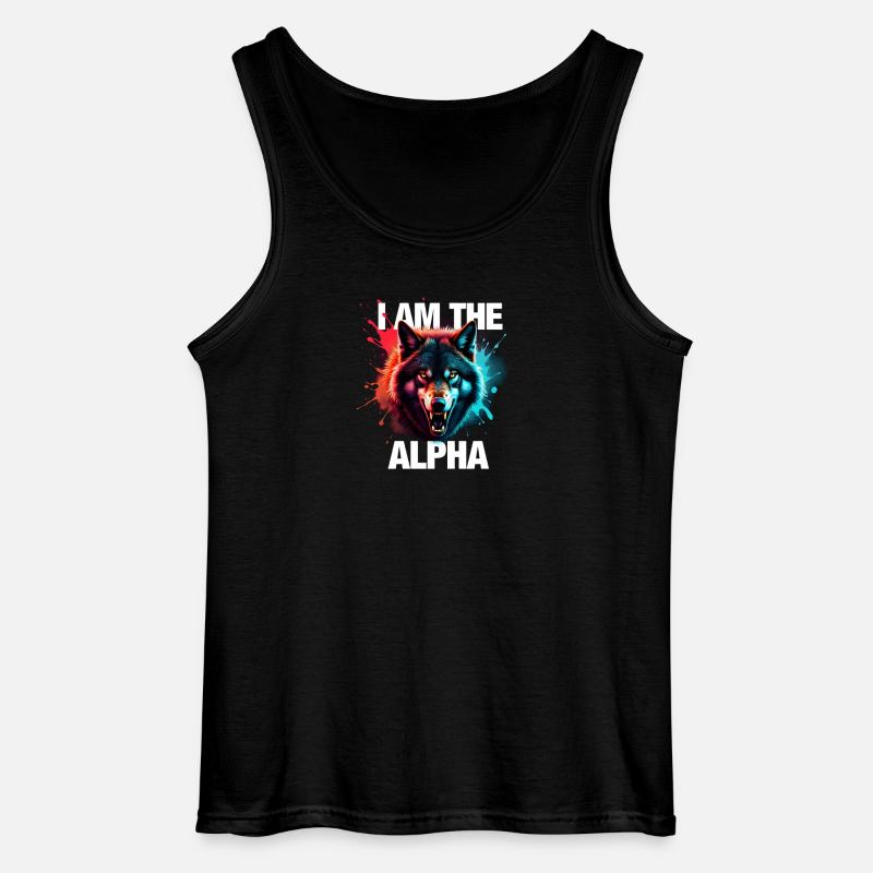 I am the Alpha Wolf - Gildan Männer Tank Top - Schwarz