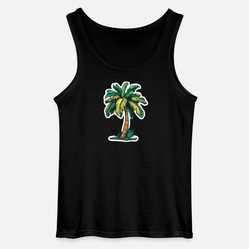 Palme - Gildan Männer Tank Top - Schwarz
