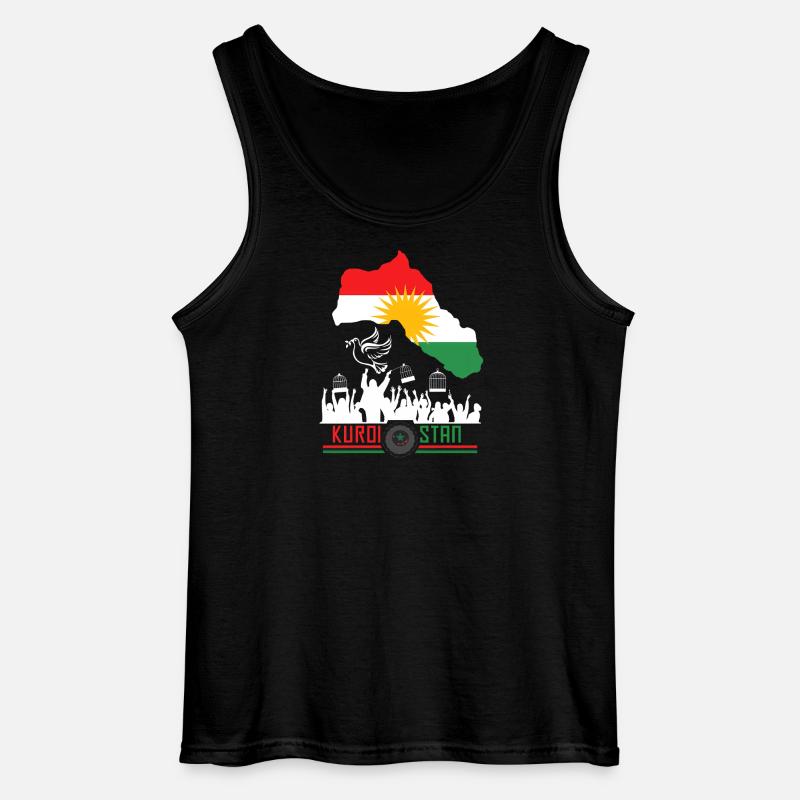 Kurdischer Flaggen mit Kurdistan Kurde - Gildan Männer Tank Top - Schwarz