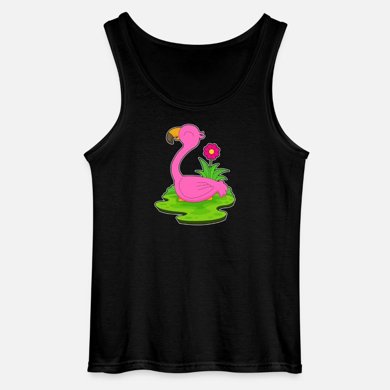 Flamingo Blume - Gildan Männer Tank Top - Schwarz