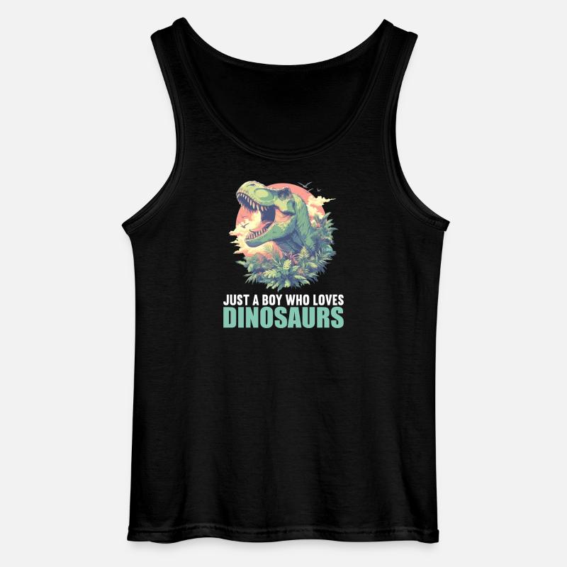 Dino Saurier Dinosaurier - Gildan Männer Tank Top - Schwarz