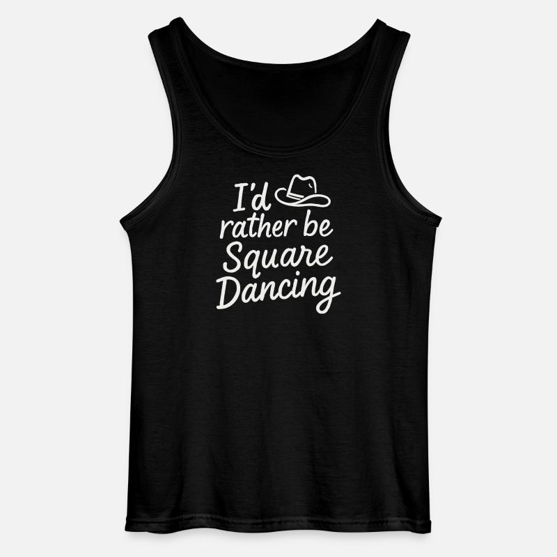 I'd rather be Square Dancing - Gildan Men’s Tank Top - black
