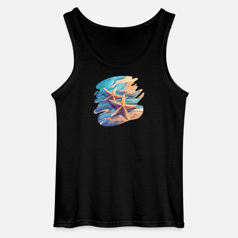 Seesterne Seestern - Gildan Männer Tank Top - Schwarz