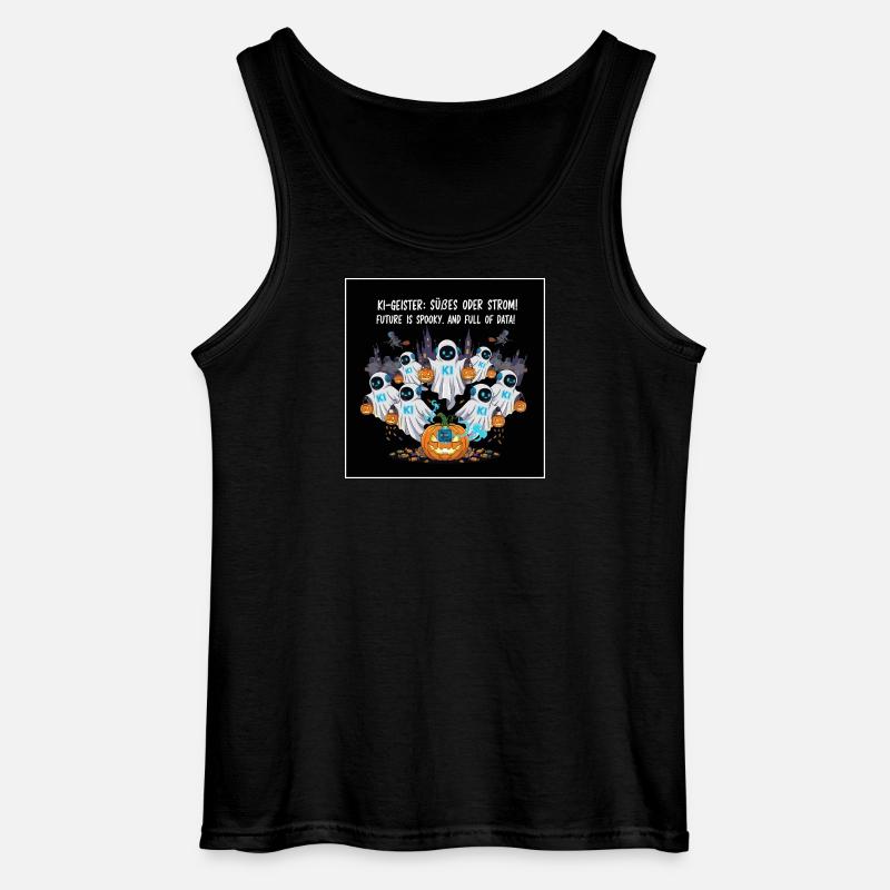 KI-Geister: Süßes oder Strom ! - Gildan Männer Tank Top - Schwarz