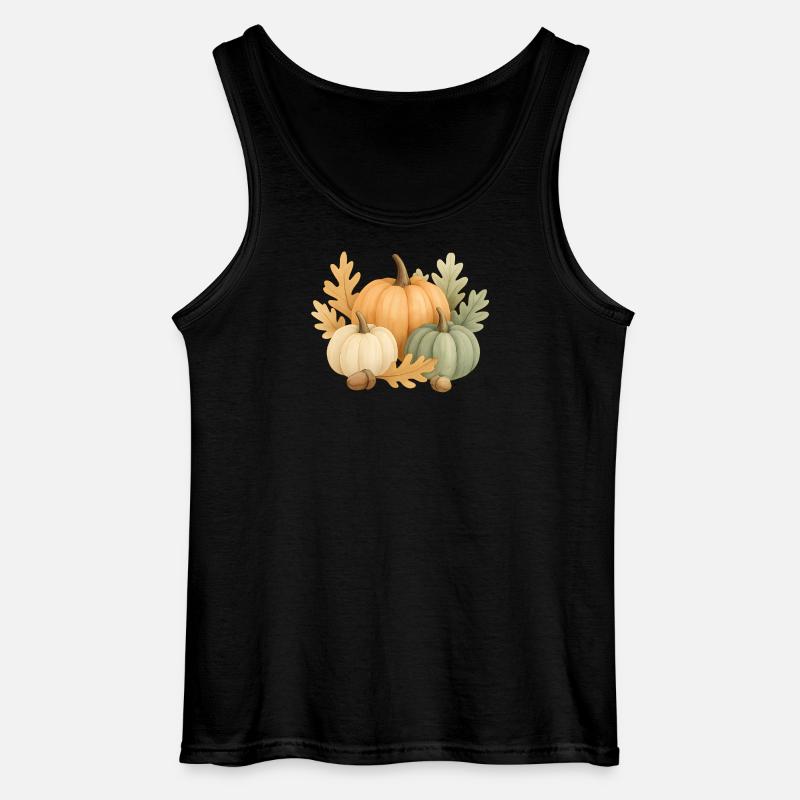  Kürbisse, Eichenlaub & Eicheln - Gildan Männer Tank Top - Schwarz