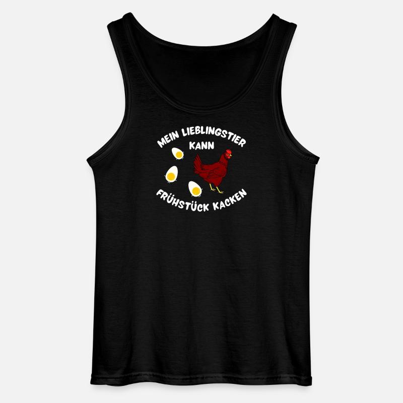 Hühnchen mit Frühstücksfreude Design - Gildan Männer Tank Top - Schwarz