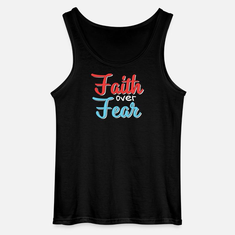 Glaube Über Angst Motiv Design - Gildan Männer Tank Top - Schwarz
