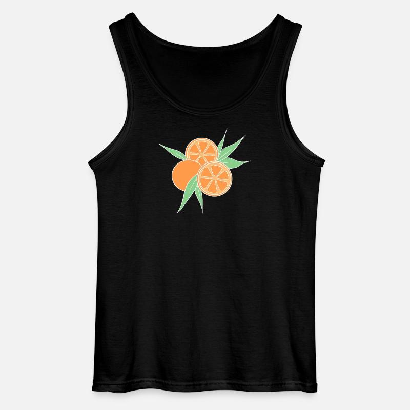Fresh Orange Citrus Fruit Illustration - Gildan Männer Tank Top - Schwarz