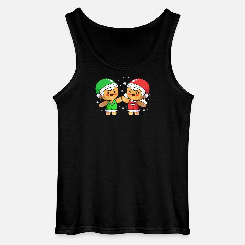 Weihnachten Lebkuchen Lebkuchenmann Gingerbread - Gildan Männer Tank Top - Schwarz