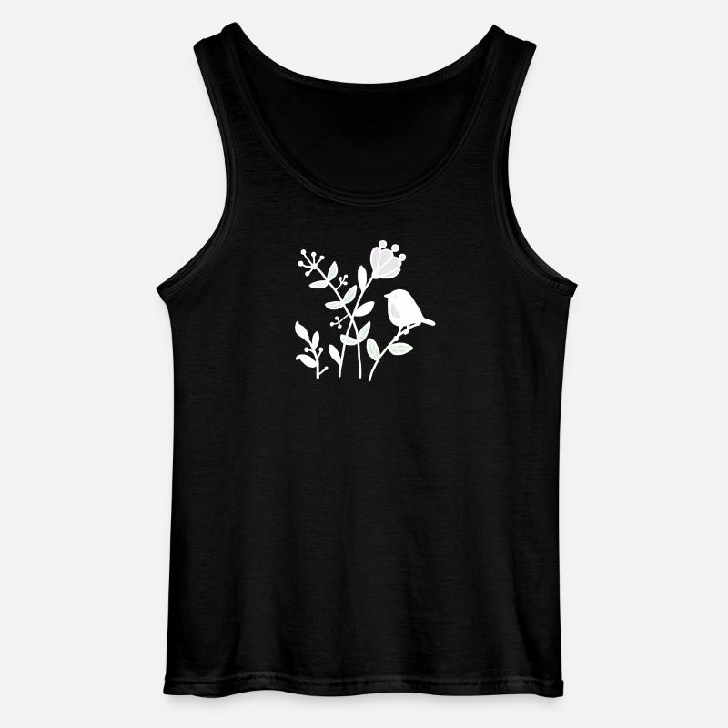 Natur_mit_Vogel_weiss - Gildan Männer Tank Top - Schwarz