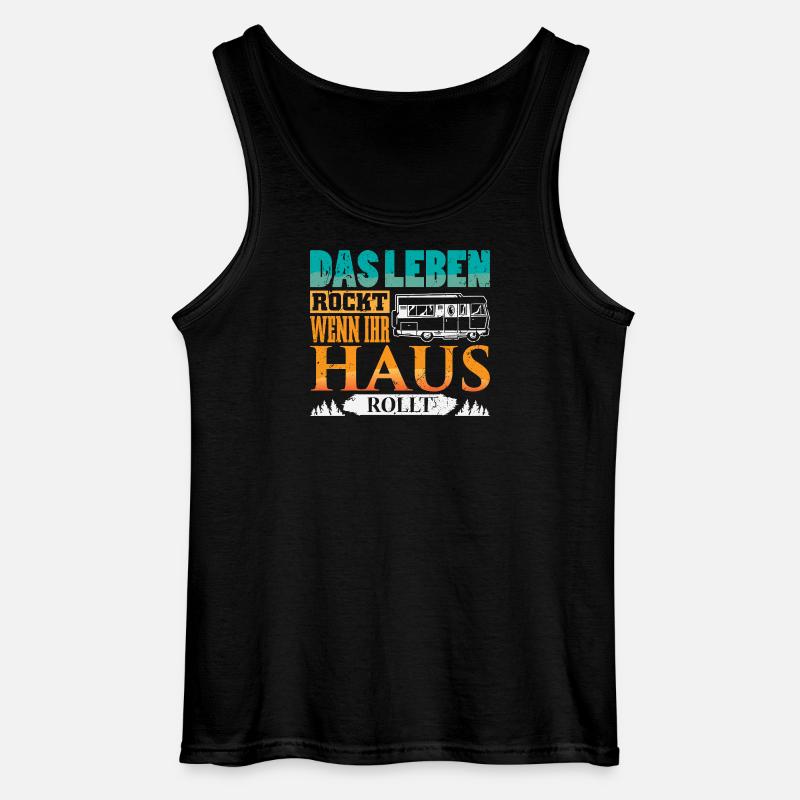 Camper Camping Wohnwagen Spruch - Gildan Männer Tank Top - Schwarz