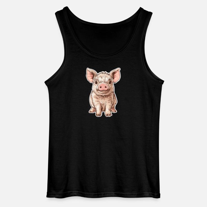 Schwein Ferkel - Gildan Männer Tank Top - Schwarz
