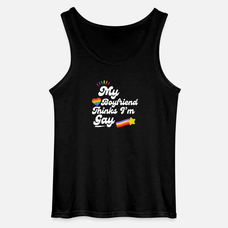 Rainbow Love Pride Statement - Gildan Men’s Tank Top - black
