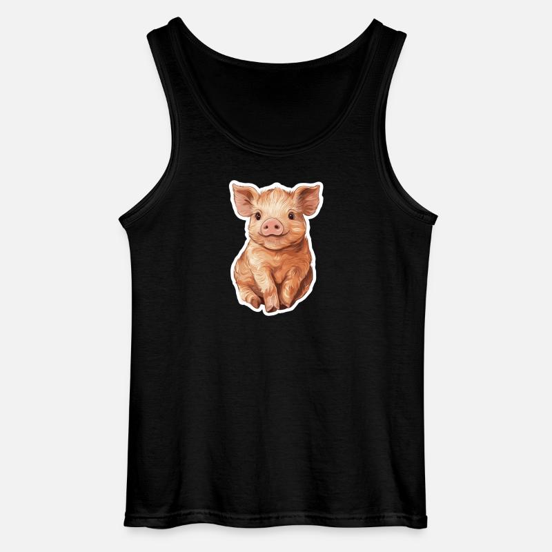 Schwein Ferkel - Gildan Männer Tank Top - Schwarz