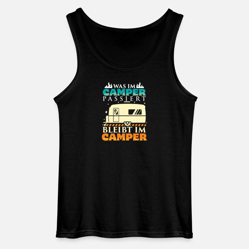 Camper Camping Wohnwagen Spruch - Gildan Männer Tank Top - Schwarz