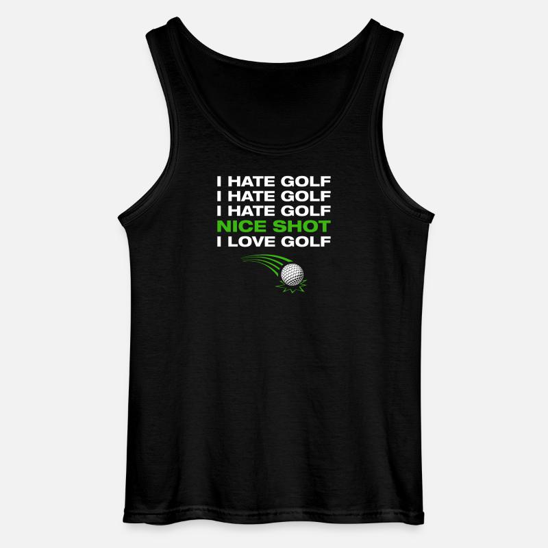 I love golf Golfer Golf Golfen - Gildan Männer Tank Top - Schwarz