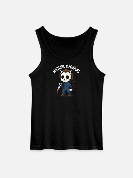 Michael Meowers Spooky Halloween Cat Parody - Gildan Men’s Tank Top - black