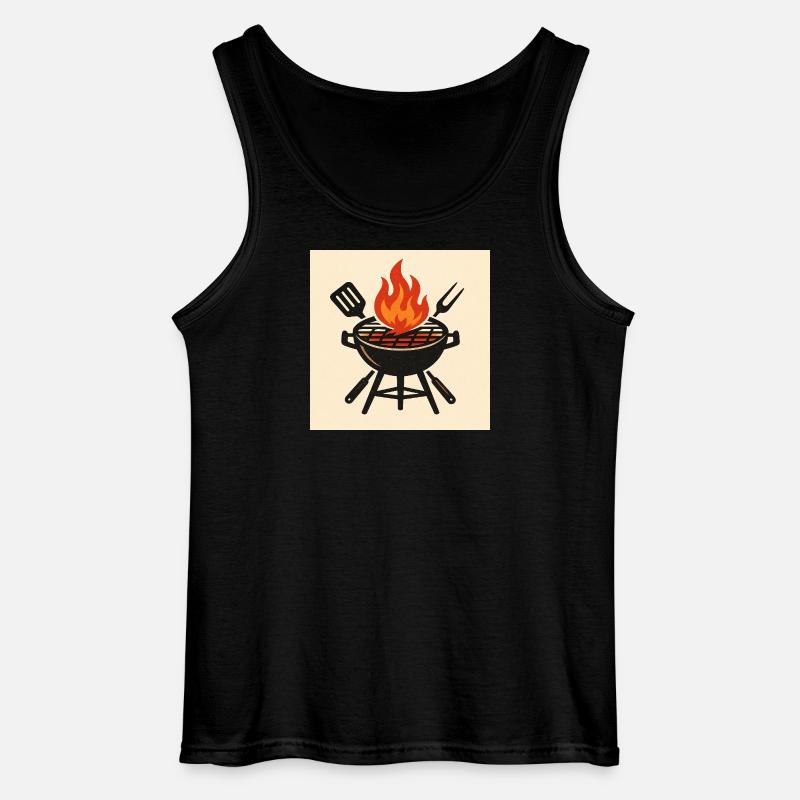 Feuriger Grillabend - Gildan Männer Tank Top - Schwarz