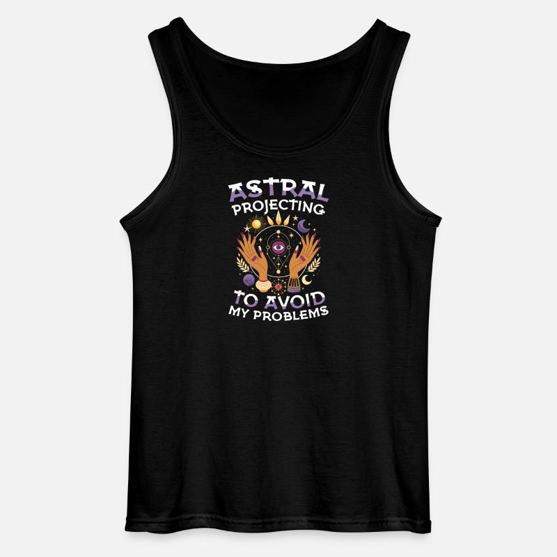 Astral projection against my problems - Gildan Men’s Tank Top - black