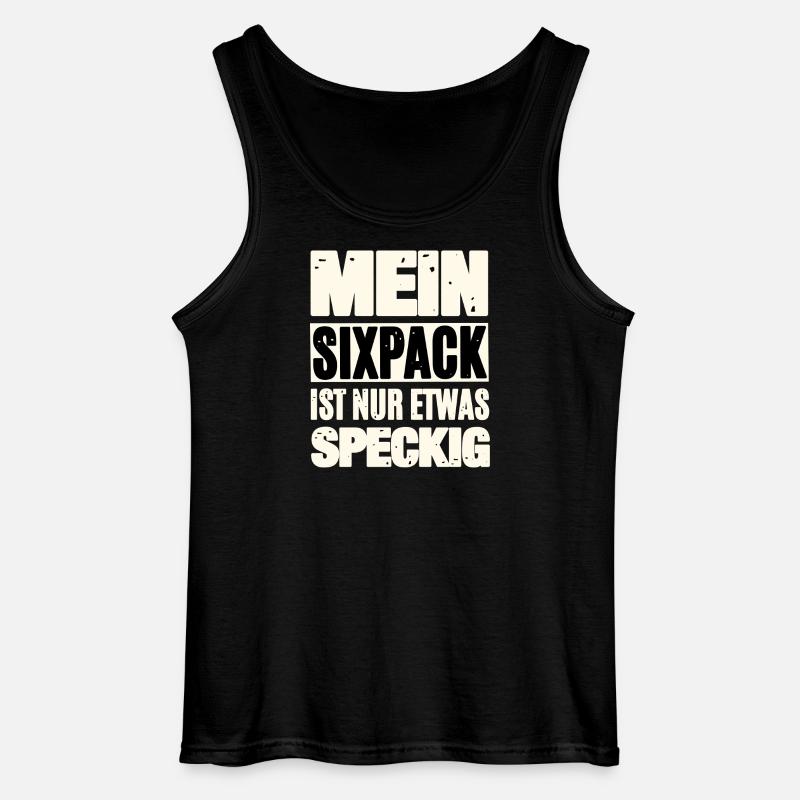 Lustiger Sixpack Spruch - Gildan Männer Tank Top - Schwarz