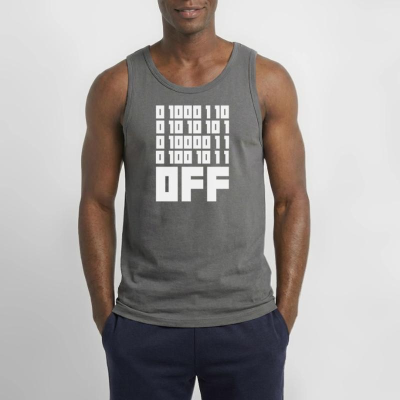 Binary Code F**k OFF – Nerd Humor & Geek Code Gildan Men’s Tank Top