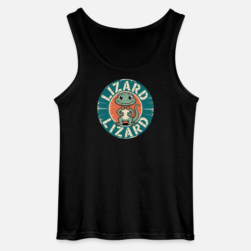 Lizard Meme Lustig Weirdcore Vibes - Gildan Männer Tank Top - Schwarz