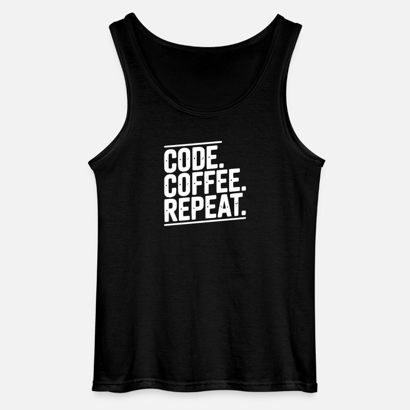 Code Coffee Repeat - Gildan Men’s Tank Top - black