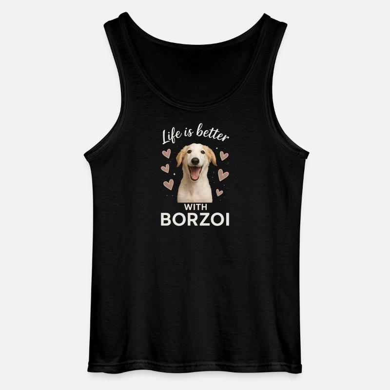 Borzoi - Gildan Männer Tank Top - Schwarz