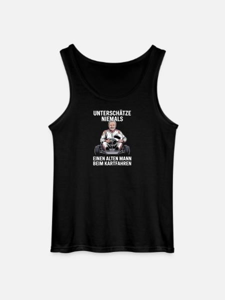 Never underestimate an old man karting - Gildan Men’s Tank Top - black