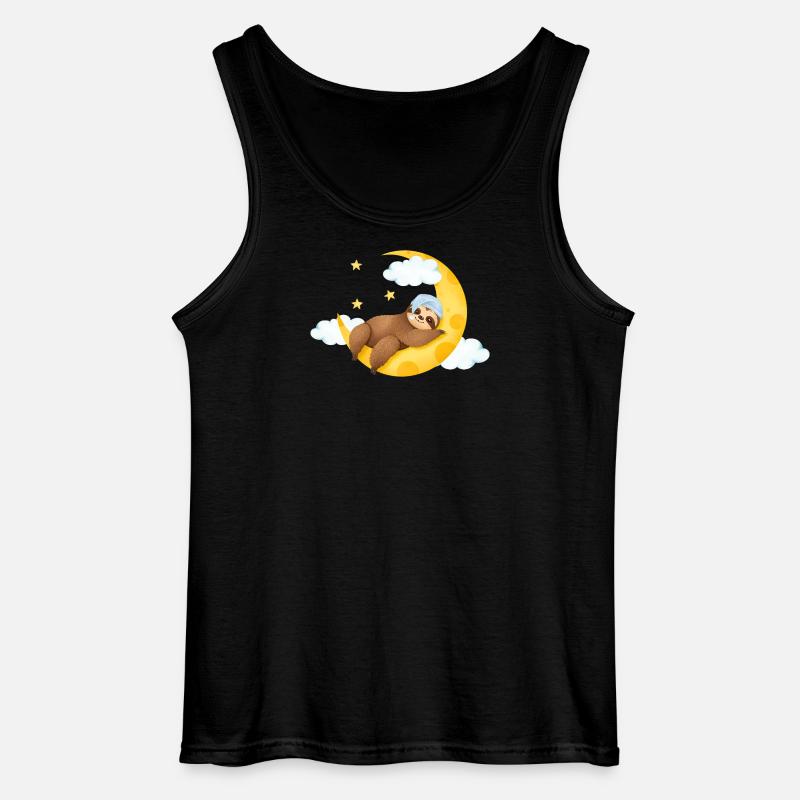 Faultier auf dem Mond - Gildan Männer Tank Top - Schwarz