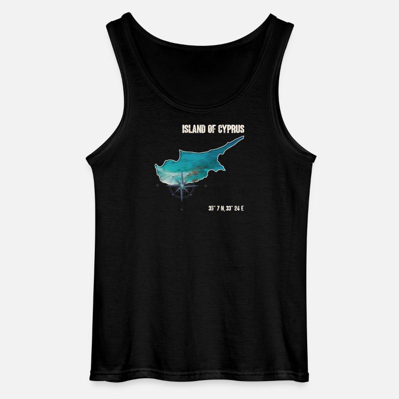 Zypern Umriss Kompassdesign - Gildan Männer Tank Top - Schwarz