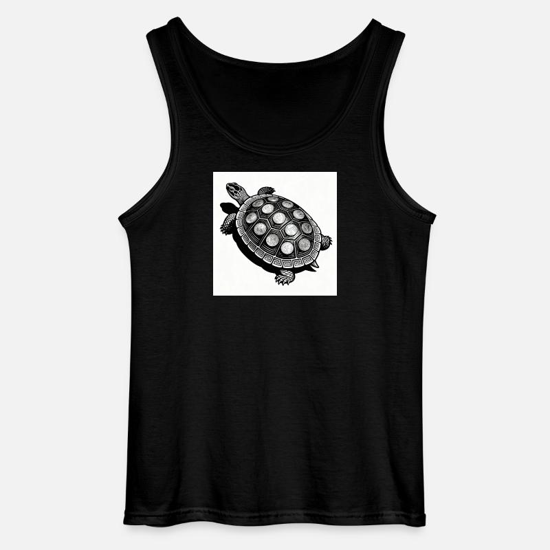 Münz-Schildkröte Geometrie - Gildan Männer Tank Top - Schwarz